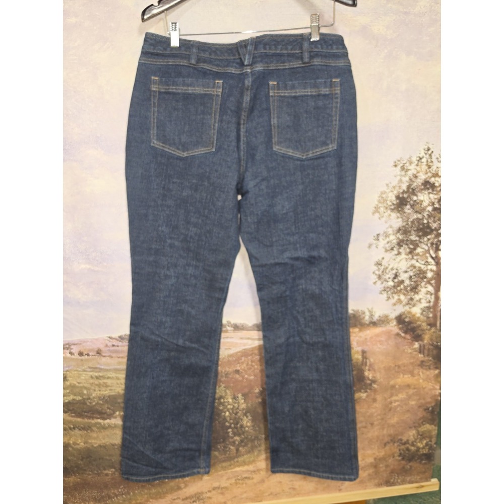 Duluth Trading Co Jeans Womens 14x33 Dark Wash Mid Rise Straight Stretch Denim - Picture 8 of 9
